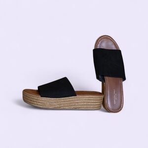 American Eagle Outfitters Black and Brown Slide Sandals